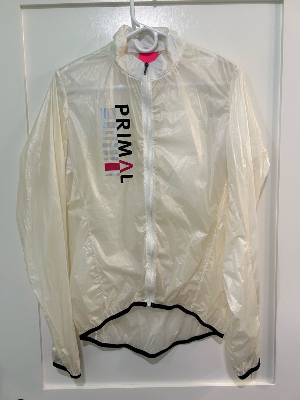 Primal Women’s White Lightweight Cycling Windbreaker Jacket Size L